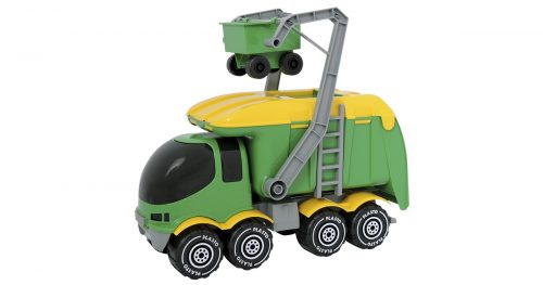 Produktbilde av Plasto Stor Grønn og Gul Søppelbil - 40cm