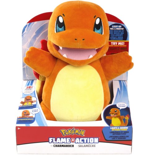 Produktbilde av Pokemon Flame Action Charmander Plysj Lyd & Lys