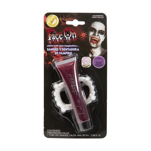 Produktbilde av Falsk Blod med Vampyrtenner - Halloween