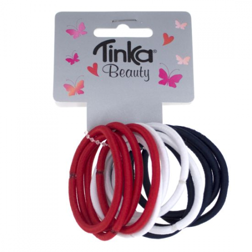 Produktbilde av Tinka Beauty 12 stk Hårstrikk Rødt / Hvit / Blå
