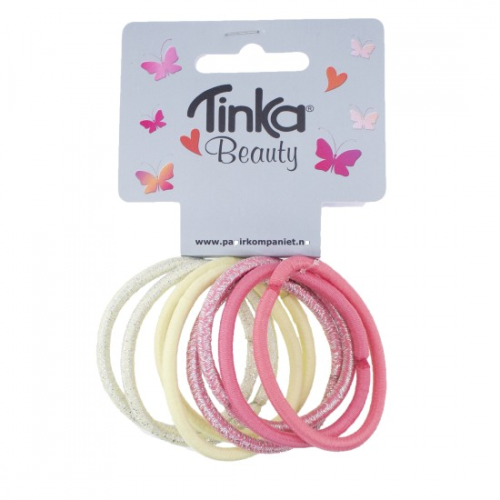 Produktbilde av Tinka Beauty 8 stk Hårstrikk Rosa & Gul
