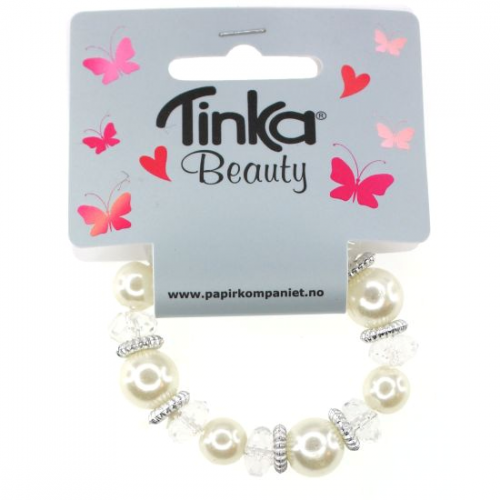 Produktbilde av Tinka Beauty Armbånd Hvit Perler & Krystall