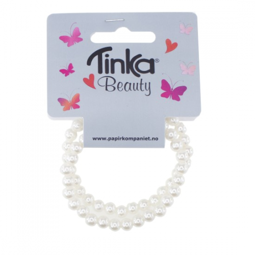 Produktbilde av Tinka Beauty 2 stk Hårstrikk Hvite Perler