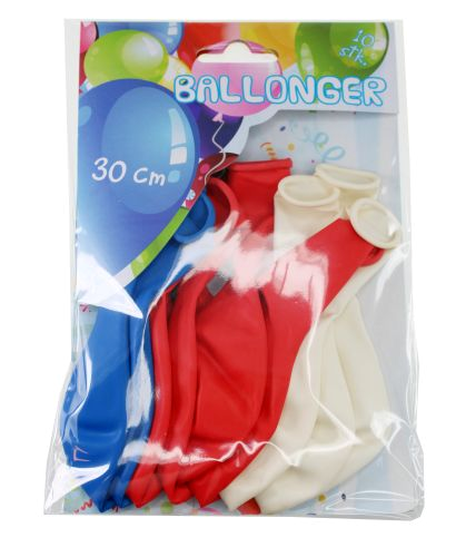 Produktbilde av Tinka Ballonger 8pk - 30cm Rødt Hvit Blå