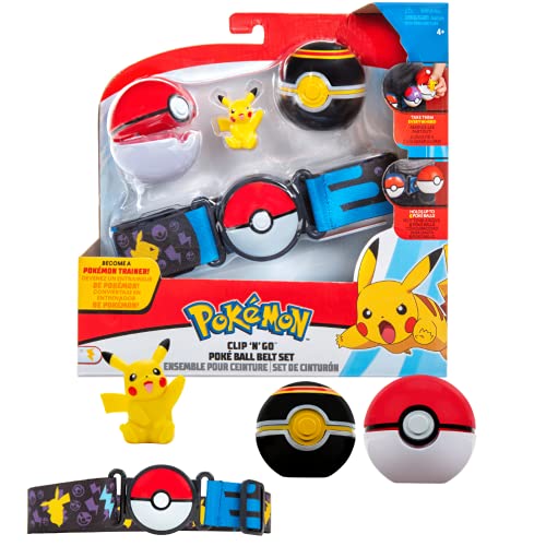 Produktbilde av Pokemon Clip N' Go Pokeball Belte Sett med Pikachu
