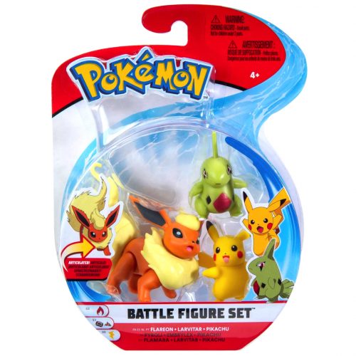 Produktbilde av Pokemon Battle Figur Sett - Flareon + Larvitar + Pikachu