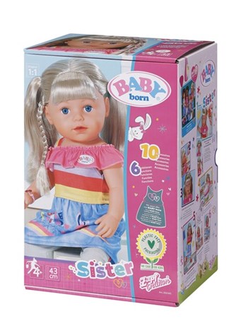 Produktbilde av Baby Born interaktiv søster - 43 cm dukke med kjole